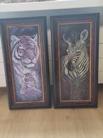 Twee mooie schilderijen met dieren, Antiek en Kunst, Ophalen