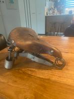 Vintage Primus leren zadel met veren, Fietsen en Brommers, Fietsonderdelen, Ophalen, Gebruikt, Oldtimer, Zadel