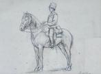 Nicolaas van der Waaij (1855-1936) - Huzaar te paard, Antiek en Kunst, Kunst | Tekeningen en Foto's, Ophalen of Verzenden