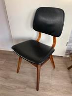 Mooie vintage zwarte stoel skai en hout, Hout, Zo goed als nieuw, Eén, Zwart
