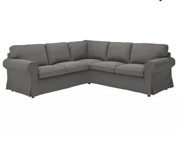 Nieuwe hoezenset ektrop bank 4 zits donker grijs, Huis en Inrichting, Banken | Bankstellen, Nieuw, Hoekbank, Vierpersoons of meer