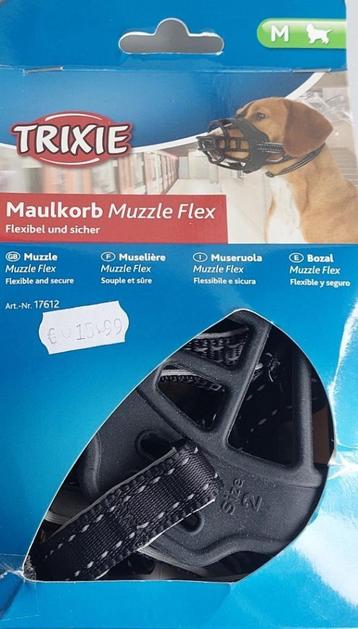Muilkorf, Trixie Muzzle Flex, zwart, maat-M (NIEUW) beschikbaar voor biedingen