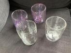 🫗 Vier dubbelwandige glitterglazen, Huis en Inrichting, Ophalen of Verzenden, Gebruikt, Overige materialen, Overige stijlen