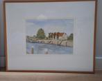 2 aquarel schilderijen Dinteloord, Ophalen, Oorspronkelijke maker, Zo goed als nieuw, Schilderij