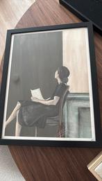 Poster met lijst denkende vrouw, Antiek en Kunst, Ophalen
