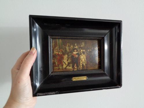 Rembrandt, de Nachtwacht, schilderijtje ingelijst., Antiek en Kunst, Kunst | Schilderijen | Klassiek, Ophalen of Verzenden