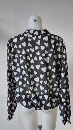 Sophia Perla Top - Hartjes Print - Maat XL, .., ., Zwart, Maat 46/48 (XL) of groter