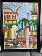 Prachtig groot kleurrijk  kunstwerk gesigneerd, Antiek en Kunst, Kunst | Designobjecten, Ophalen