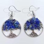 Sodaliet edelsteen oorbellen Celtic Tree of Life, Ophalen, Overige materialen, Hangers, Blauw