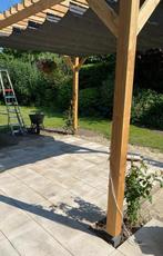 Ca. 300 tuintegels 48 m² 40x40 licht beige-gebroken wit, Ophalen, Overige materialen, Gebruikt, 10 m² of meer