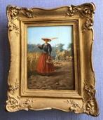mooi "boerenmeisje" 1856 - Karl Leopold Dumonceau (1825-1893, Antiek en Kunst, Kunst | Schilderijen | Klassiek, Ophalen of Verzenden