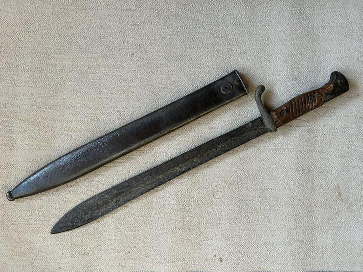wo1 - Duitse Butcher bajonet met schede - Richard H Solingen, Verzamelen, Militaria | Algemeen, Landmacht, Mes of Dolk, Duitsland