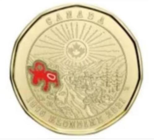 Canada - 1 Dollar 2021 - Colored 125th Ann. of the Klondike, Postzegels en Munten, Munten | Amerika, Losse munt, Noord-Amerika