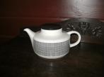 zwart witte blok theepot platte deksel pop art vintage, Verzenden, Huis en Inrichting
