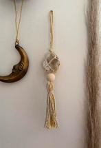 Hanger Bergkristal geode macramé edelsteenhanger muurhanger, Ophalen of Verzenden, Nieuw
