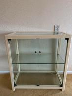Vitrine kast (laag model) hoogglans Crème/Vanille, Ophalen, Met deur(en), Glas, 50 tot 100 cm
