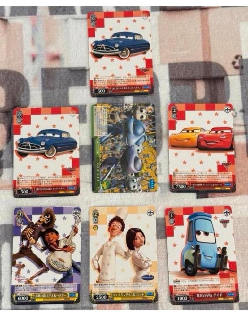 Disney Pixar 7 kaarten cards Cars Bugs Life Coco Ratatouille, Hobby en Vrije tijd, Stickers en Plaatjes, Nieuw, Meerdere plaatjes