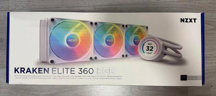 NZXT Kraken Elite 360 RGB (2023) + extra fans + controller, Computers en Software, Computerkoelers, Gebruikt, Waterkoeling, Verzenden