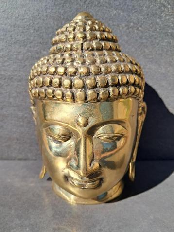 bronzen Boeddhahoofd/Azië/17 cm/goud beschikbaar voor biedingen