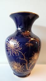 Kobalt blauw met goud handgeschilderd vaas Bavaria, Ophalen of Verzenden