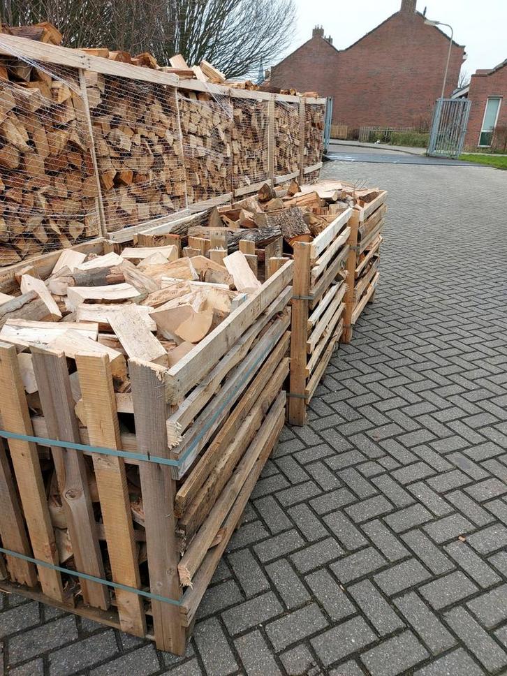 ACTIE  1 kuub droog eiken (€135)  beuken essen 25cm, Tuin en Terras, Haardhout, 6 m³ of meer, Ophalen