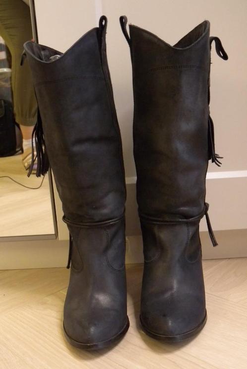 Blauwe Invito leren cowboylaarzen, maat 38, Kleding | Dames, Schoenen, Zo goed als nieuw, Hoge laarzen, Blauw, Ophalen of Verzenden