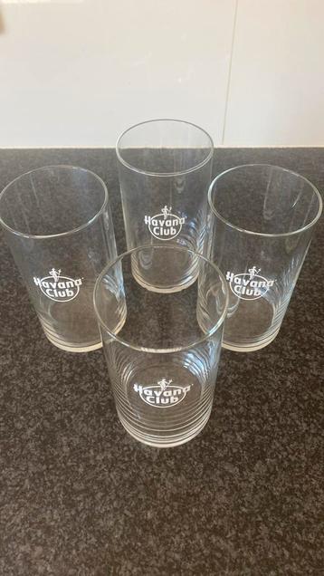 Unieke Havana Club glazen – set van 4 | 500 ml | zeldzaam beschikbaar voor biedingen