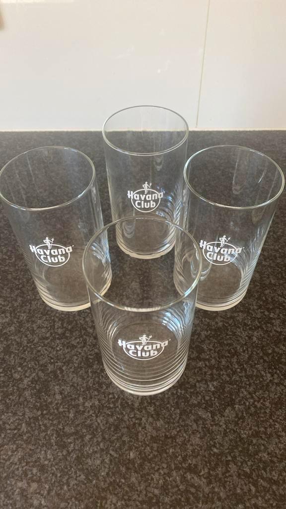 Unieke Havana Club glazen – set van 4 | 500 ml | zeldzaam, Verzamelen, Glas en Borrelglaasjes, Nieuw, Ophalen of Verzenden