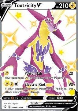 Pokemon - Toxtricity V (SHF SV112) Shiny Ultra rare.., Ophalen of Verzenden, Nieuw, Losse kaart, Foil