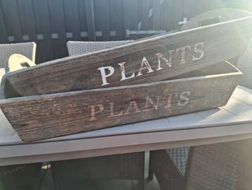 Houten Plantenbakken Set - Vintage Stijl beschikbaar voor biedingen