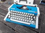 Olympia traveller de luxe vintage typemachine blauw grijs, Gebruikt, Ophalen of Verzenden