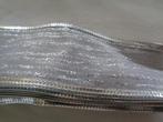 zilverkl lint met 2 zijde ijzerdraad 260 cm lang 4 cm breed, Ophalen of Verzenden, Nieuw