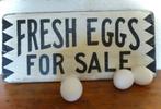 Handgeschilderd reclame bord / Farm Fresh Eggs / eieren, Ophalen of Verzenden, Nieuw, Reclamebord