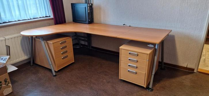 Ikea Galant Bureau - Hoekbureau, Huis en Inrichting, Bureaus, Gebruikt, Bureau, In hoogte verstelbaar, Ophalen