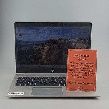 HP Elitebook 745 G6 Ryzen 7 Pro 3700U 16GB/512GB SSD Win 11 beschikbaar voor biedingen