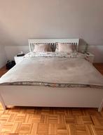IKEA IDÄNAS bed 180200 cm met lades + LÖNSET lattenbodems, Ophalen, Wit, Tweepersoons, Zo goed als nieuw