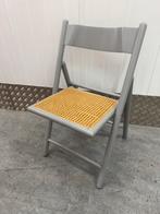 Vintage Klapstoel Rotan Zitting - Grijs, Gebruikt, ?, Metaal, ?