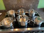 6- delig Fissler pannenset (gas of inductie), Ophalen, Gebruikt, Pannenset, Rvs
