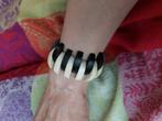 Armband, been en hout voor smalle pols, Sieraden, Tassen en Uiterlijk, Armbanden, Ophalen of Verzenden, Zo goed als nieuw, Bruin