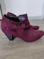 Pavers aubergine suède dames enkellaarsjes met studs, Pavers, Overige kleuren, Lage of Enkellaarzen, Ophalen of Verzenden