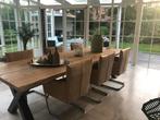 Boomstamtafel met 8 stoelen van Jess, Ophalen, Overige kleuren, Leer, Zo goed als nieuw