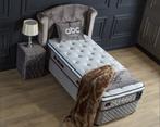 Opbergboxspring Hadise grijs 1 pers. Dreambedden, 90 cm, Eenpersoons, Nieuw, Ophalen of Verzenden
