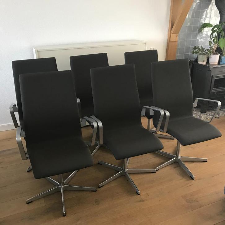 Set 10 Fritz Hansen Oxford Arne Jacobsen chair stoel, Huis en Inrichting, Stoelen, Eén, Grijs, Ophalen