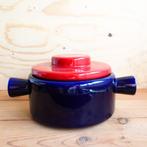 Huizen Holland Utrecht dekschaal blauw rood laag, Keramiek, Ophalen of Verzenden, Overige stijlen, Schaal of Schalen