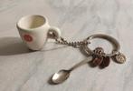 Douwe Egberts, sleutelhanger, met keramiek kopje, lepeltje,, Ophalen of Verzenden, Zo goed als nieuw, Merk