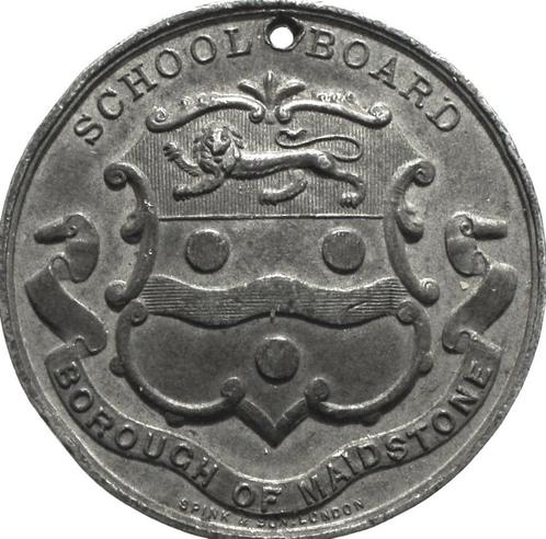 Verenigd Koninkrijk 'attendance' penning 1902 (zeldzaam), Postzegels en Munten, Penningen en Medailles, Overige materialen, Buitenland