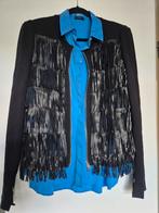 Atos Lombardini lederen franje jasje. M38, Kleding | Dames, Maat 38/40 (M), Zwart, Zo goed als nieuw, Jasje