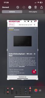 Inductie kookplaat inventum 90 cm, Witgoed en Apparatuur, Ophalen of Verzenden, Zo goed als nieuw, Inbouw, Inductie