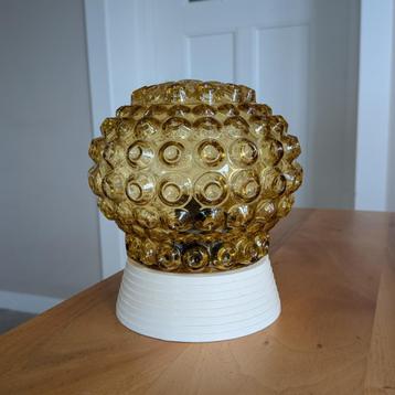 Goud / amber kleurig vintage glazen plafonnière bubbels beschikbaar voor biedingen