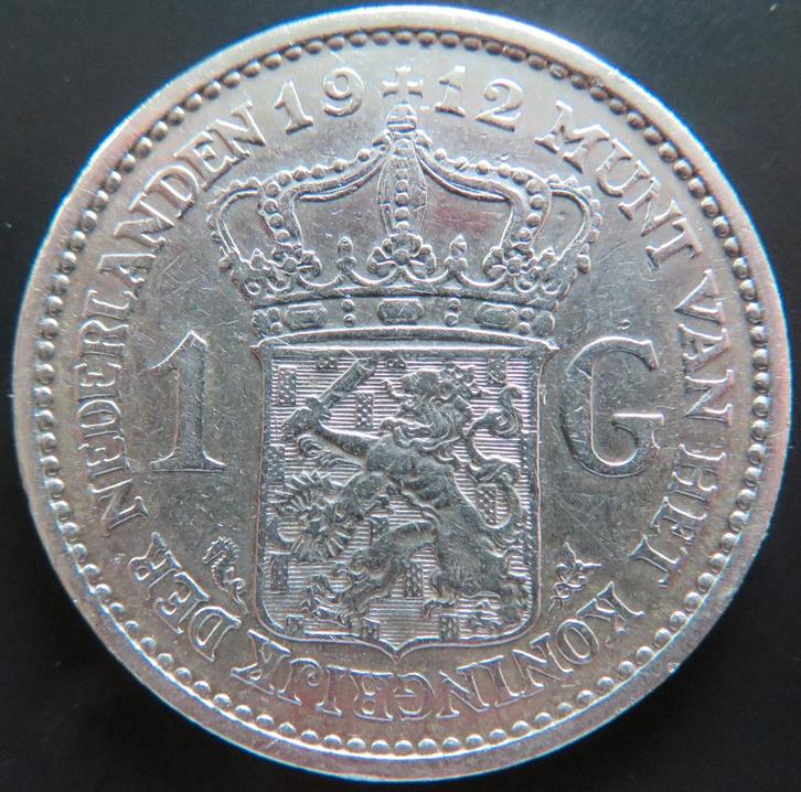 Gulden 1912, Postzegels en Munten, Munten | Nederland, Losse munt, 1 gulden, Koningin Wilhelmina, Zilver, Verzenden